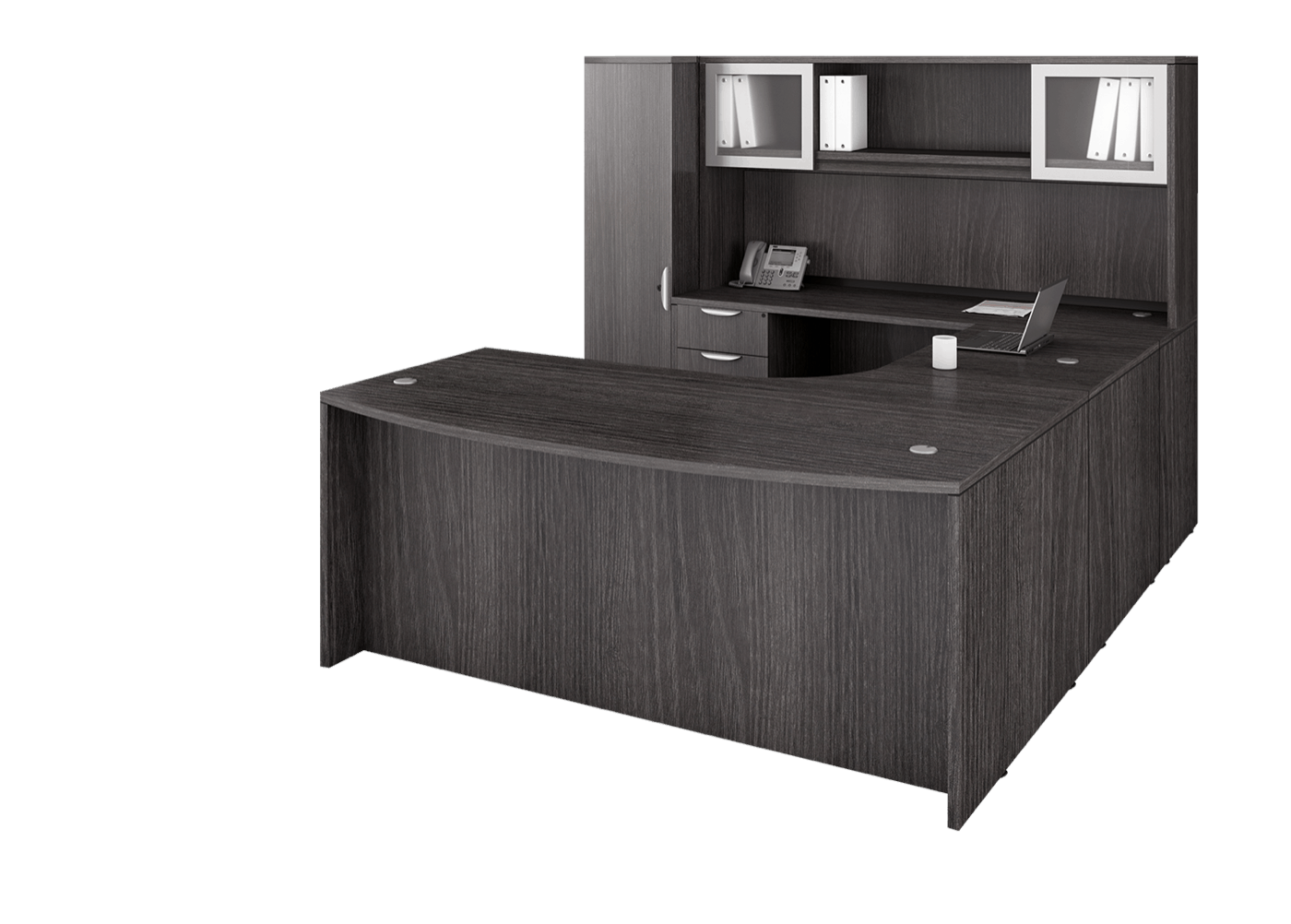 Newport Grey Bowfront U Shape Executive Desk - Direct Office Solutions