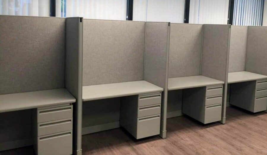 Inside of Office with Office Cubicles Lined Up in Boca Raton, Plantation, FL, Pompano Beach, Weston